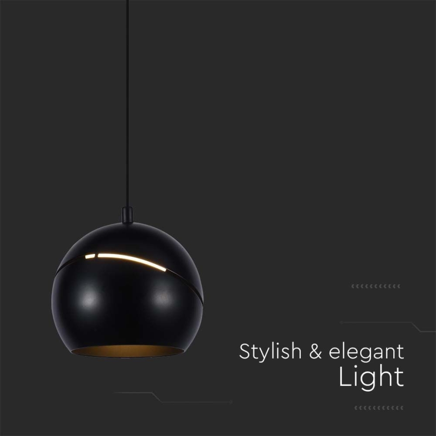 LED Hanglamp aan een koord LED/8,5W/230V 3000K zwart