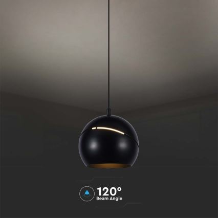 LED Hanglamp aan een koord LED/8,5W/230V 3000K zwart