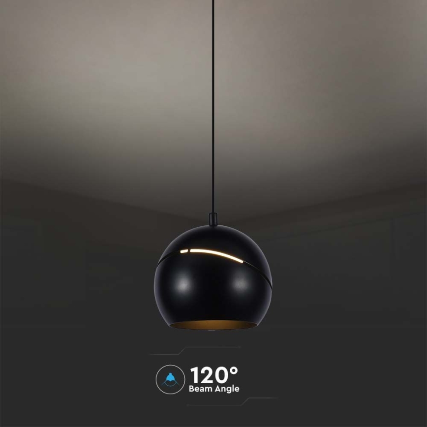 LED Hanglamp aan een koord LED/8,5W/230V 3000K zwart