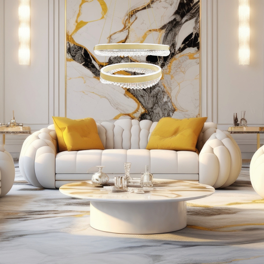 LED Hanglamp aan een koord LED/85W/230V diameter 60 cm goud