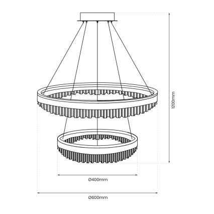 LED Hanglamp aan een koord LED/85W/230V diameter 60 cm goud