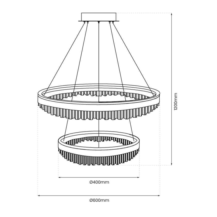 LED Hanglamp aan een koord LED/85W/230V diameter 60 cm goud