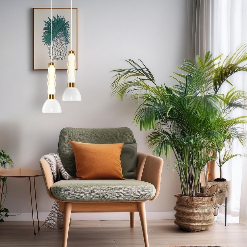 LED Hanglamp aan een koord LUCCO LED/13W/230V diameter 15 cm goud