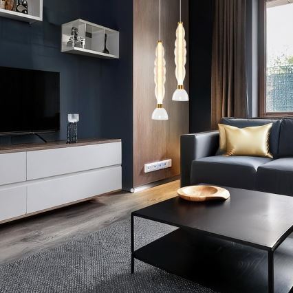 LED Hanglamp aan een koord LUCCO LED/18W/230V diameter 15 cm goud