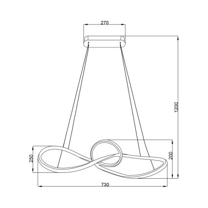 LED Hanglamp aan een koord MARCO LED/42W/230V glanzend chroom
