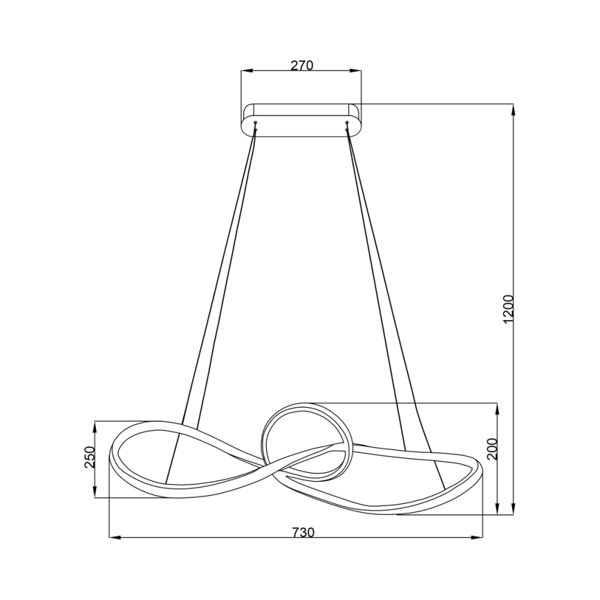 LED Hanglamp aan een koord MARCO LED/42W/230V glanzend chroom