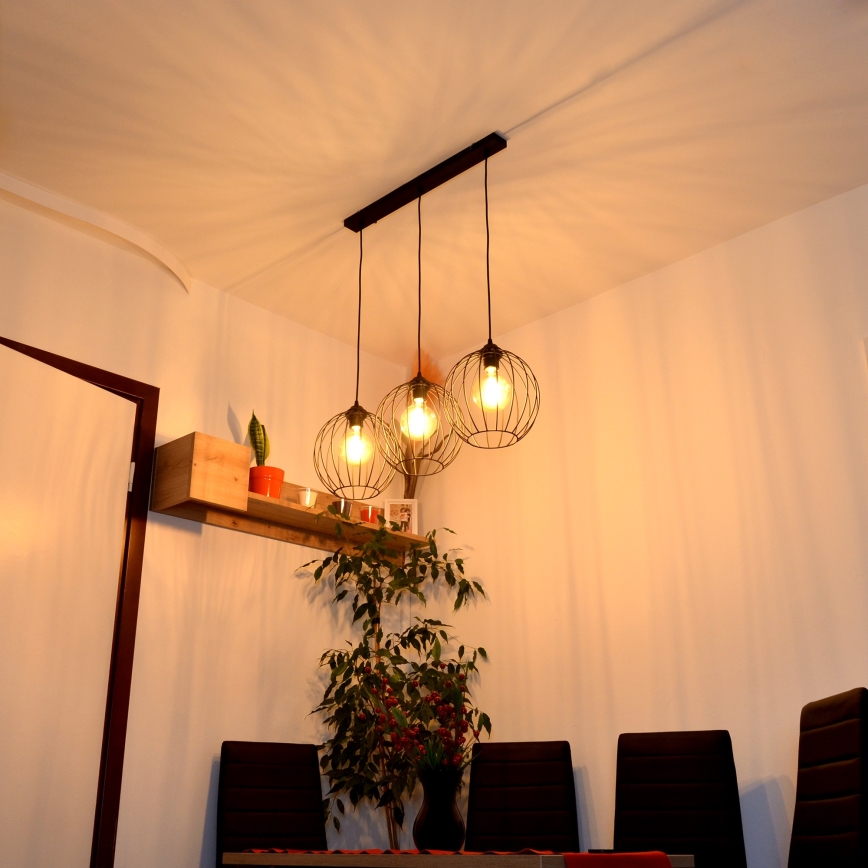 LED Hanglamp aan een koord MERCURE 3xE27/15W/230V