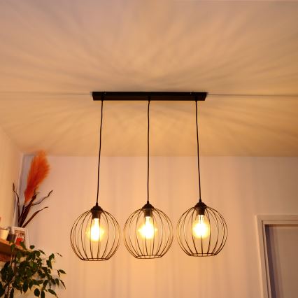 LED Hanglamp aan een koord MERCURE 3xE27/15W/230V