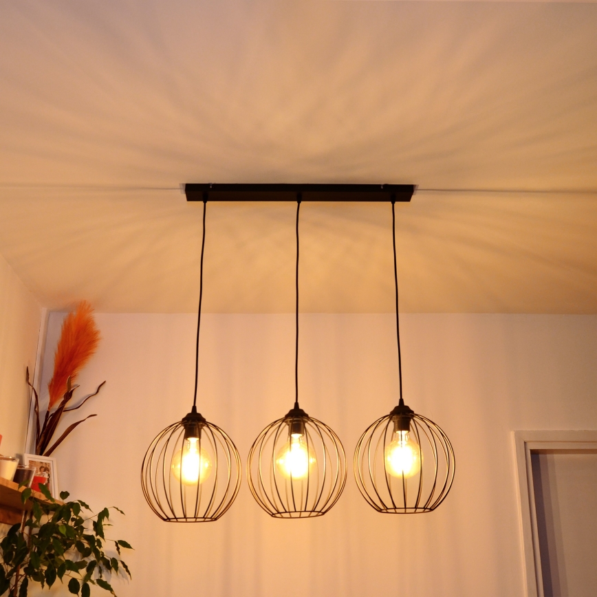 LED Hanglamp aan een koord MERCURE 3xE27/15W/230V