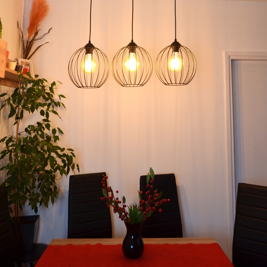 LED Hanglamp aan een koord MERCURE 3xE27/15W/230V