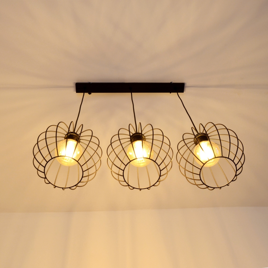 LED Hanglamp aan een koord MERCURE 3xE27/15W/230V