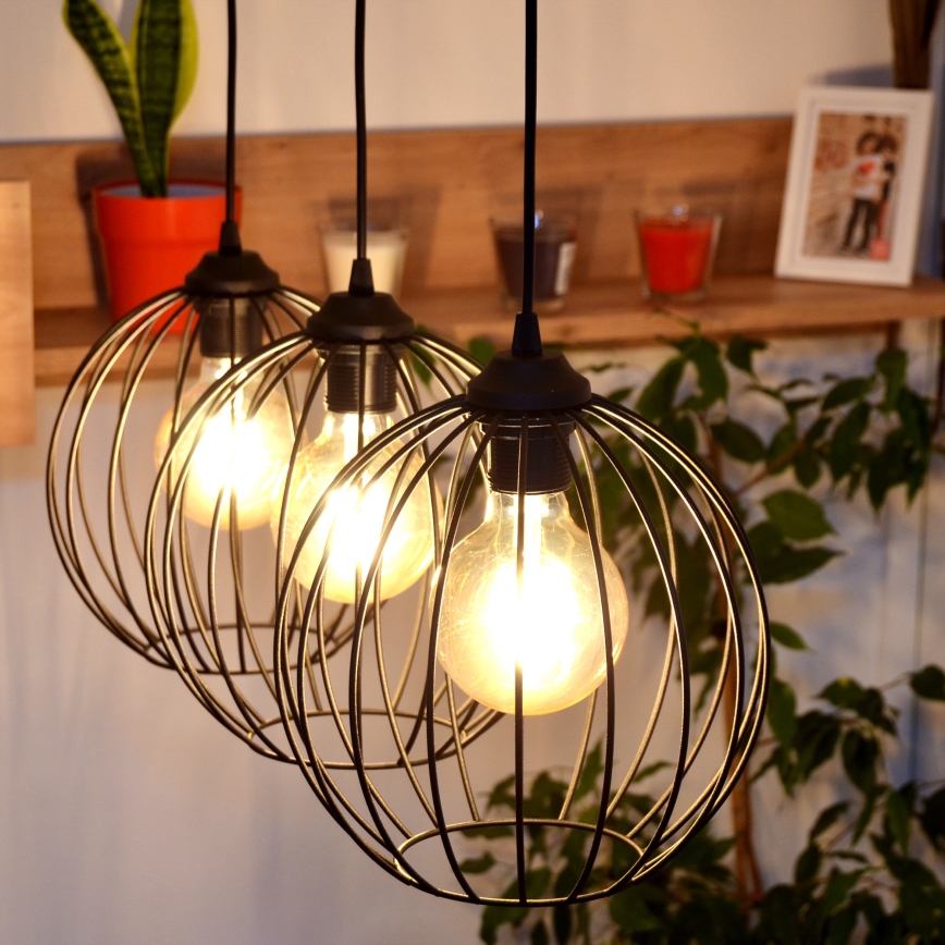 LED Hanglamp aan een koord MERCURE 3xE27/15W/230V