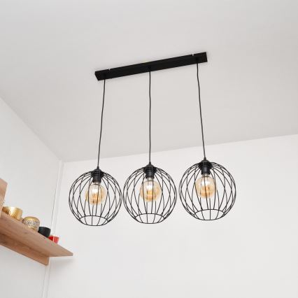 LED Hanglamp aan een koord MERCURE 3xE27/15W/230V