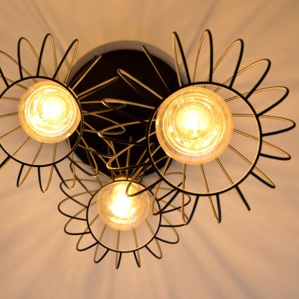 LED Hanglamp aan een koord MERCURE 3xE27/15W/230V ø 50 cm zwart