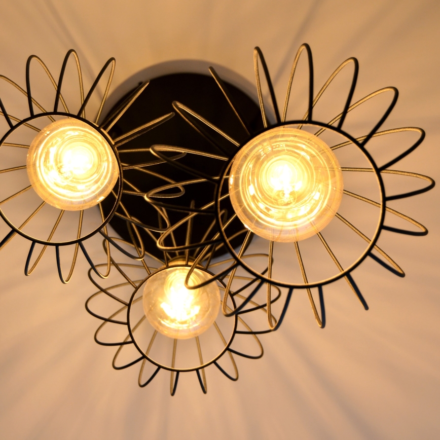 LED Hanglamp aan een koord MERCURE 3xE27/15W/230V ø 50 cm zwart