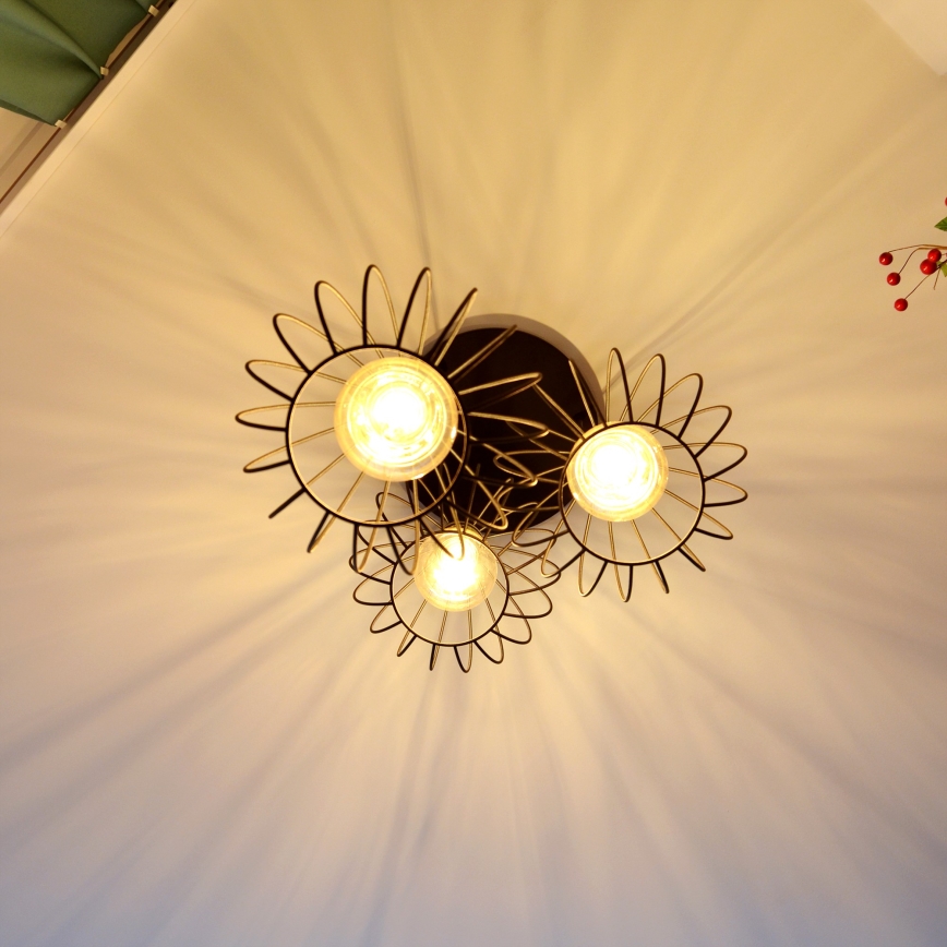 LED Hanglamp aan een koord MERCURE 3xE27/15W/230V ø 50 cm zwart