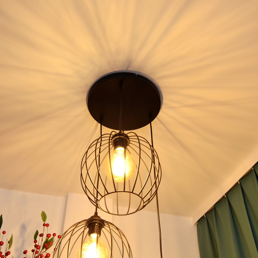 LED Hanglamp aan een koord MERCURE 3xE27/15W/230V ø 50 cm zwart