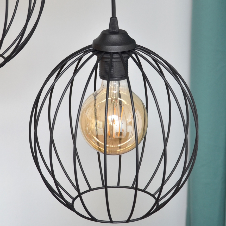 LED Hanglamp aan een koord MERCURE 3xE27/15W/230V ø 50 cm zwart