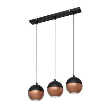 LED Hanglamp aan een koord MIDWAY 3xGU10/4,8W/230V zwart/koper