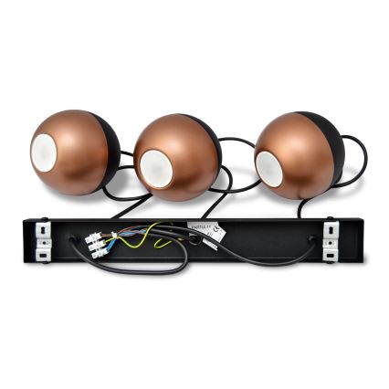 LED Hanglamp aan een koord MIDWAY 3xGU10/4,8W/230V zwart/koper