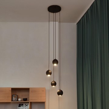 LED Hanglamp aan een koord MIDWAY 4xGU10/4,8W/230V zwart