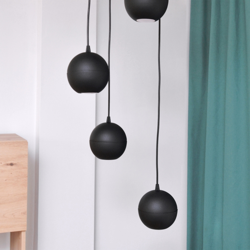 LED Hanglamp aan een koord MIDWAY 4xGU10/4,8W/230V zwart