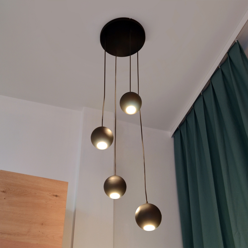 LED Hanglamp aan een koord MIDWAY 4xGU10/4,8W/230V zwart