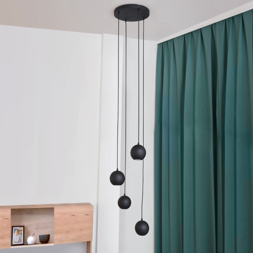 LED Hanglamp aan een koord MIDWAY 4xGU10/4,8W/230V zwart