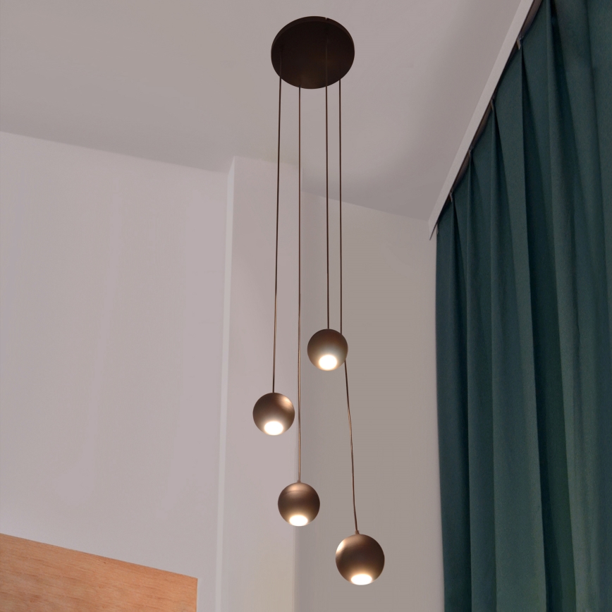 LED Hanglamp aan een koord MIDWAY 4xGU10/4,8W/230V zwart