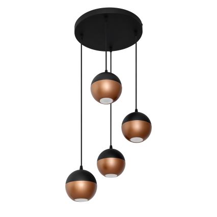 LED Hanglamp aan een koord MIDWAY 4xGU10/4,8W/230V zwart/koper