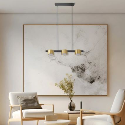 LED Hanglamp aan een koord MIRELLA 3xGX53/6W/230V goud/zwart