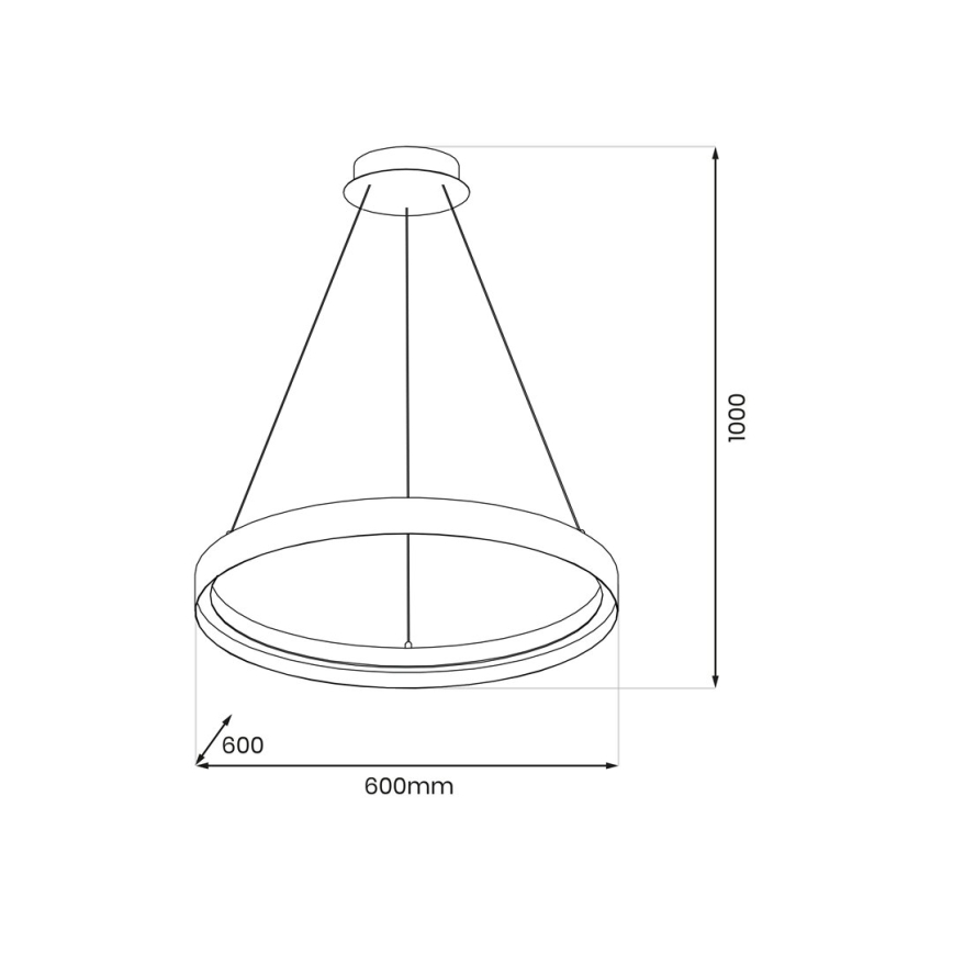 LED Hanglamp aan een koord ORBITA LED/52W/230V wit/zwart