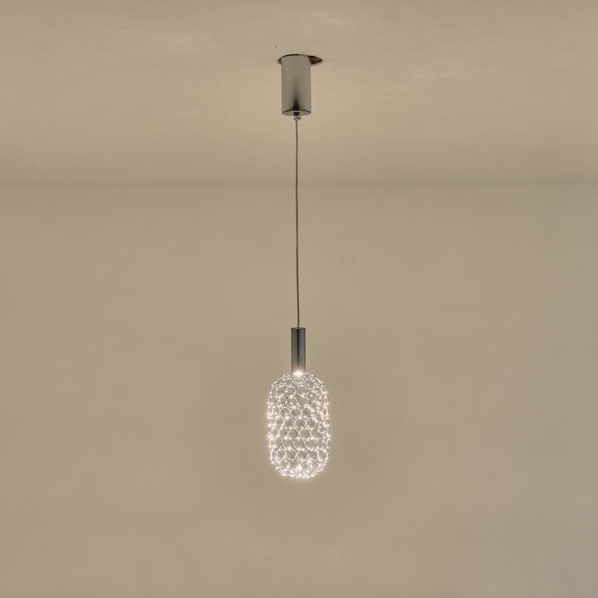 LED Hanglamp aan een koord PERFORATO LED/6,3W/230V 3000K glanzend chroom diameter 13 cm