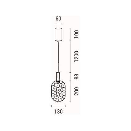 LED Hanglamp aan een koord PERFORATO LED/6,3W/230V 3000K glanzend chroom diameter 13 cm