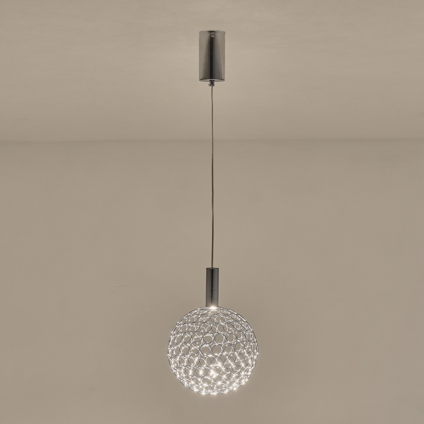 LED Hanglamp aan een koord PERFORATO LED/6,3W/230V 3000K glanzend chroom diameter 20 cm