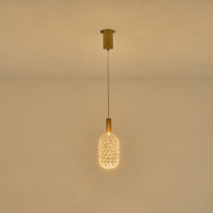 LED Hanglamp aan een koord PERFORATO LED/6,3W/230V 3000K goud diameter 13 cm