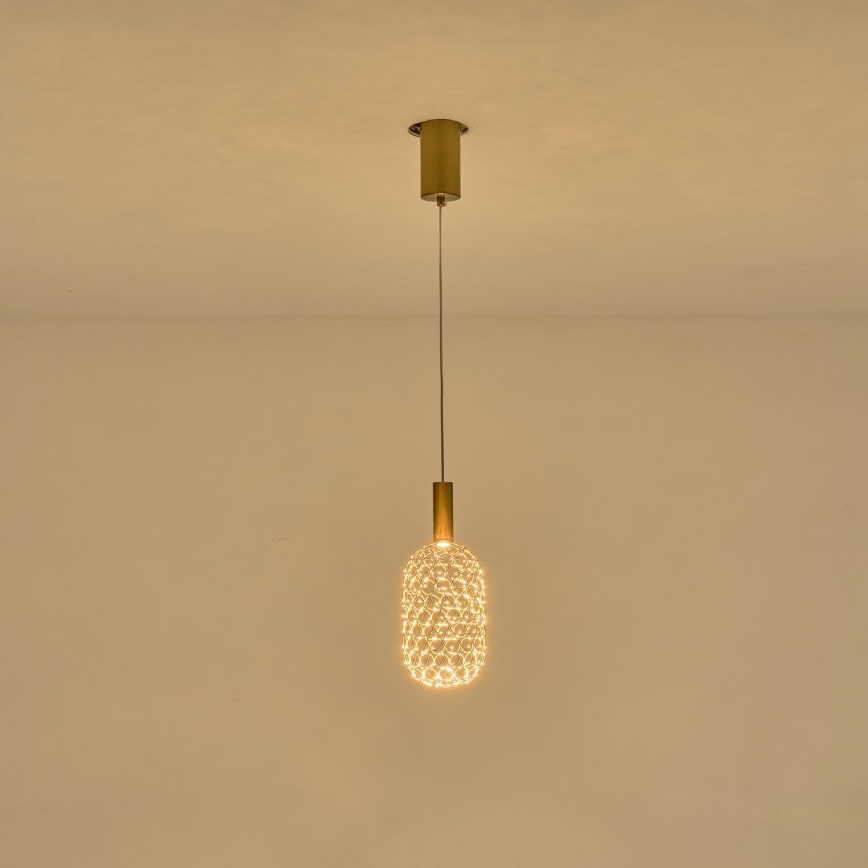 LED Hanglamp aan een koord PERFORATO LED/6,3W/230V 3000K goud diameter 13 cm