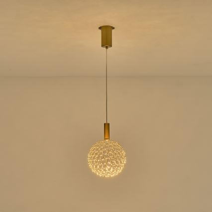 LED Hanglamp aan een koord PERFORATO LED/6,3W/230V 3000K goud diameter 20 cm