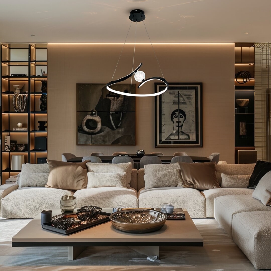 LED Hanglamp aan een koord PERLA LED/34W/230V zwart