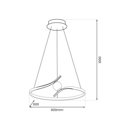 LED Hanglamp aan een koord PERLA LED/34W/230V zwart
