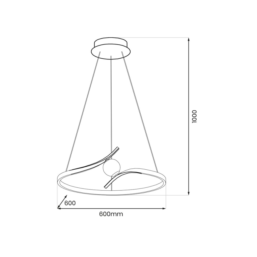 LED Hanglamp aan een koord PERLA LED/34W/230V zwart