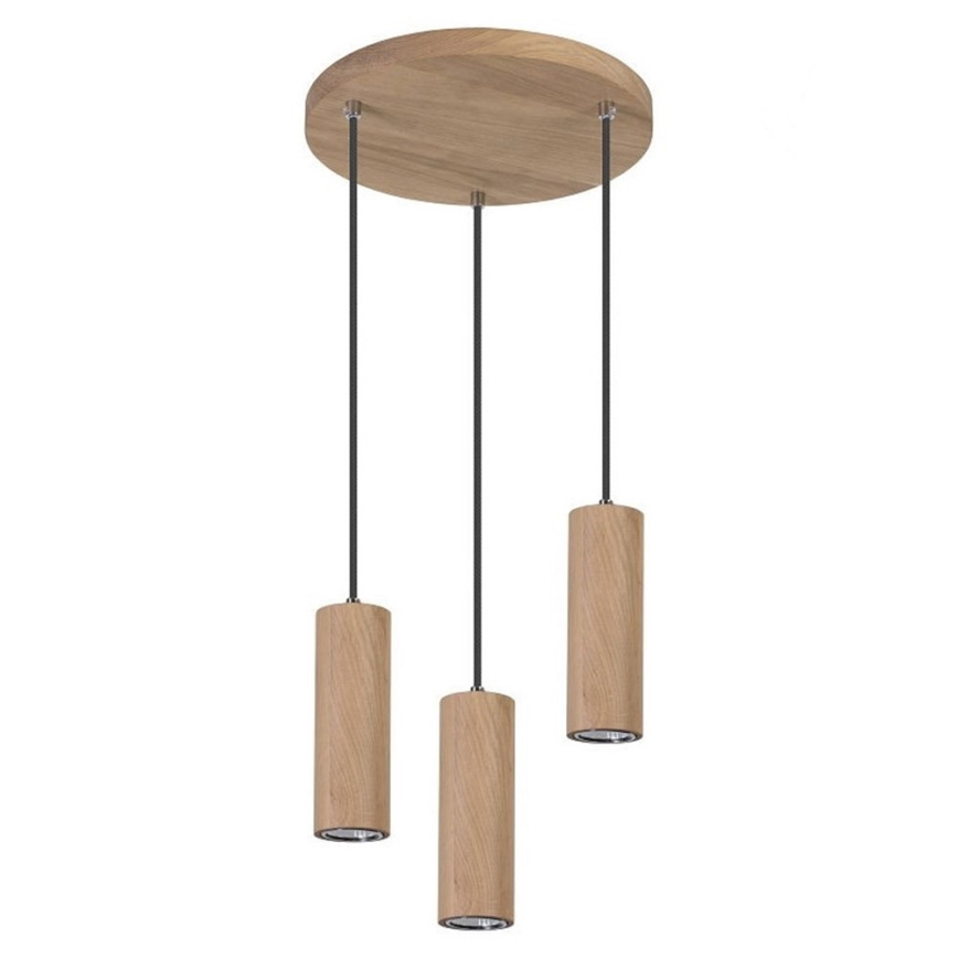 LED Hanglamp aan een koord PIPE 3xGU10/5W/230V mat eiken