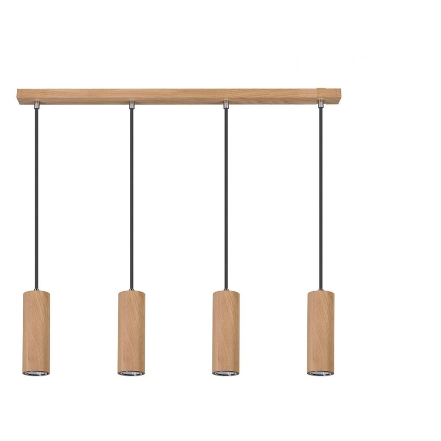 LED Hanglamp aan een koord PIPE 4xGU10/5W/230V mat eiken