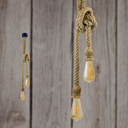 LED Hanglamp aan een koord ROPE 2xE27/10W/230V