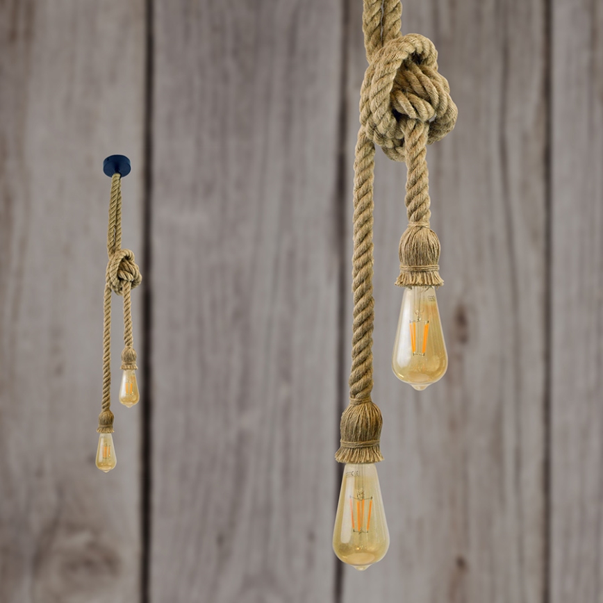 LED Hanglamp aan een koord ROPE 2xE27/10W/230V