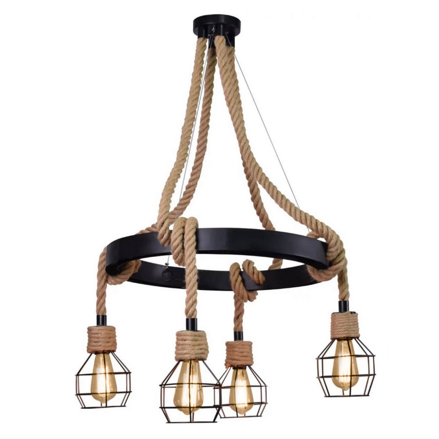 LED Hanglamp aan een koord ROPE ALEGRA 4xE27/10W/230V