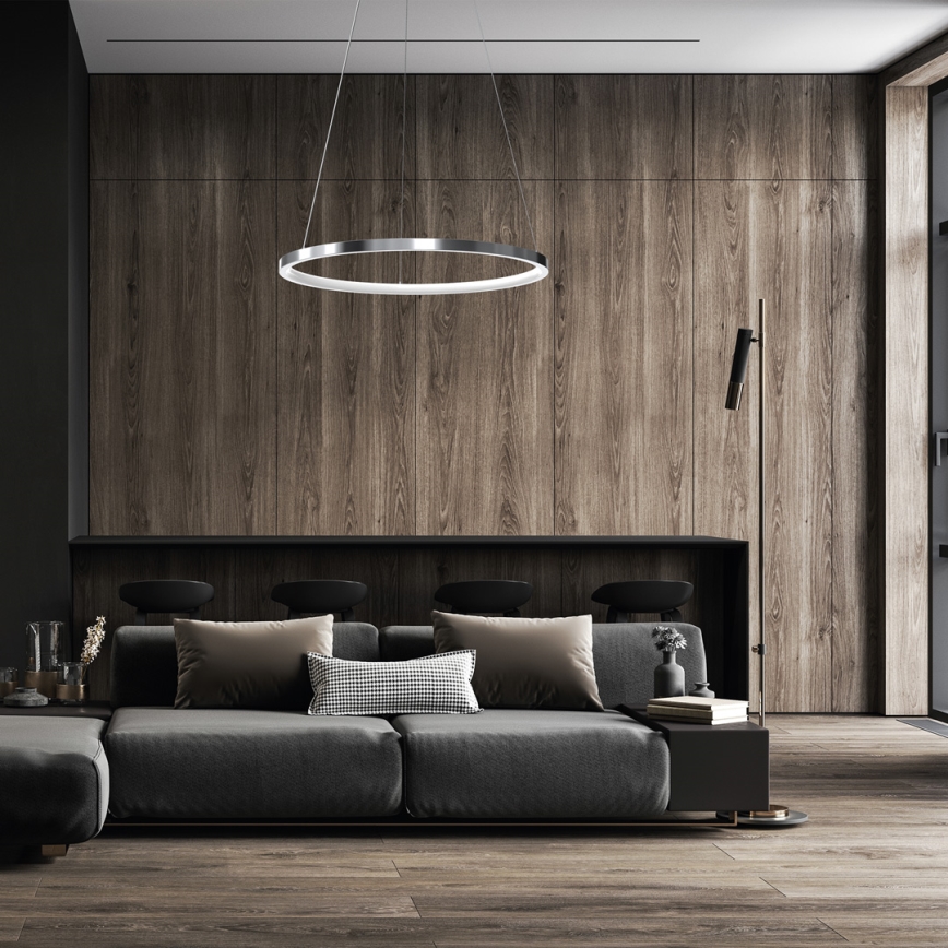 LED Hanglamp aan een koord ROTONDA LED/27W/230V glanzend chroom