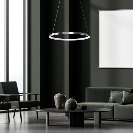 LED Hanglamp aan een koord ROTONDA LED/27W/230V glanzend chroom