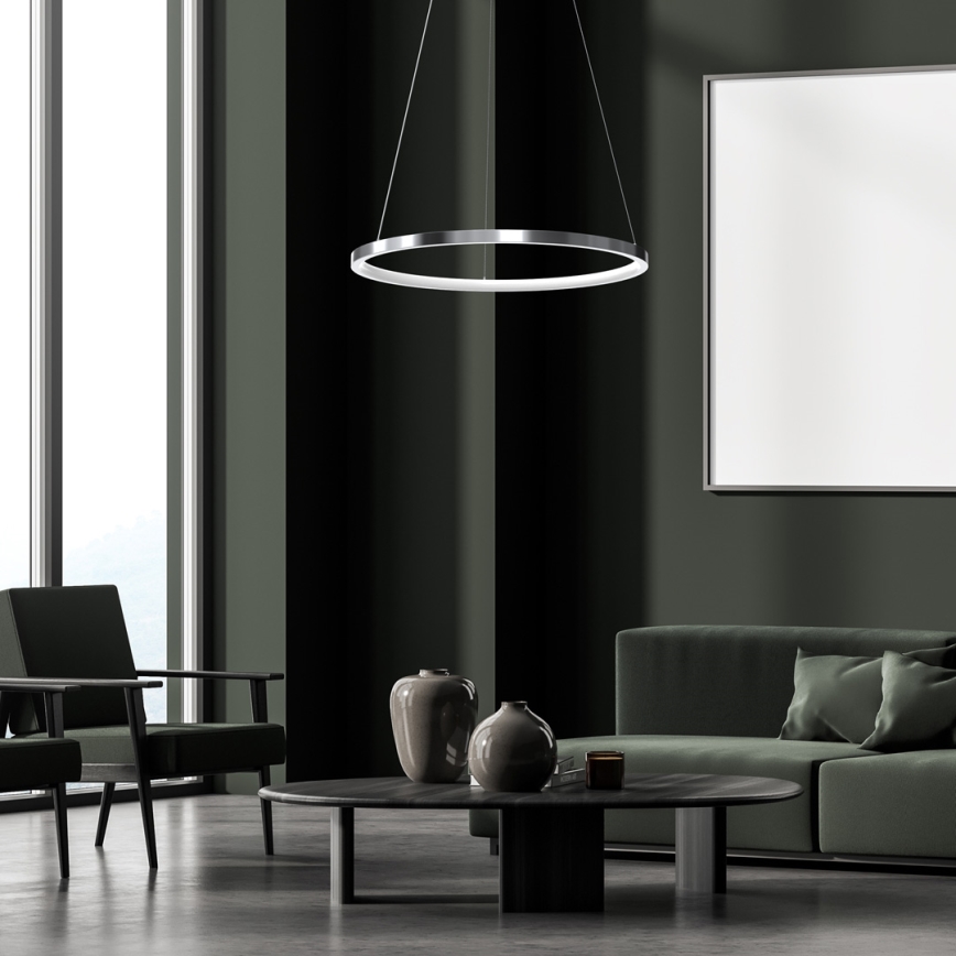 LED Hanglamp aan een koord ROTONDA LED/27W/230V glanzend chroom