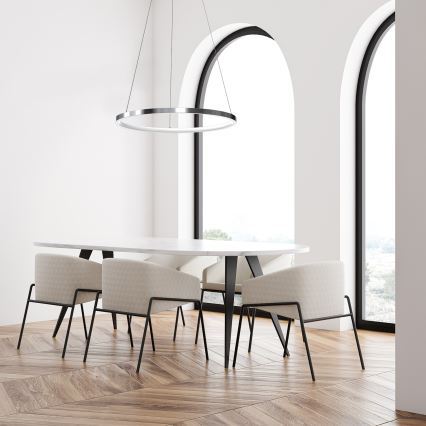 LED Hanglamp aan een koord ROTONDA LED/27W/230V glanzend chroom